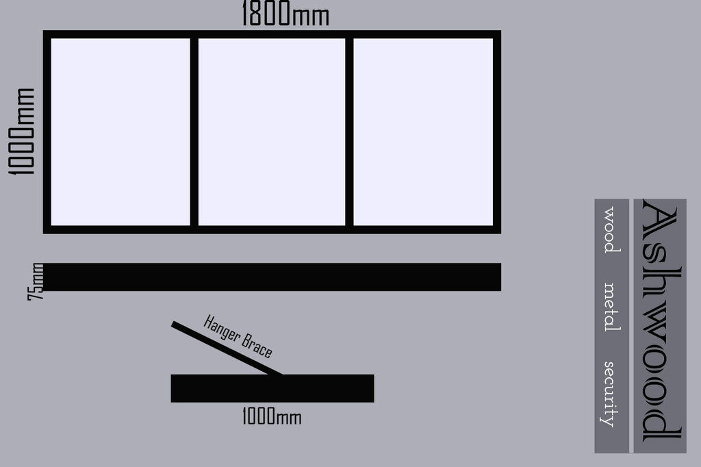 Ashwoodcreations - Pre-assembled Metal Multiwall Awning - 1m x1.8m