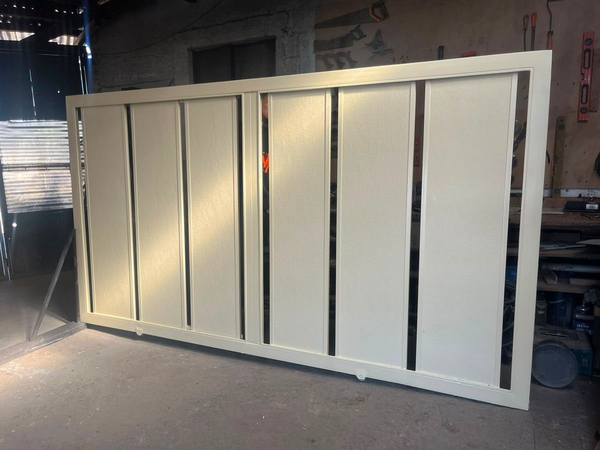 Modern Vertical Slat Steel Sliding Gate