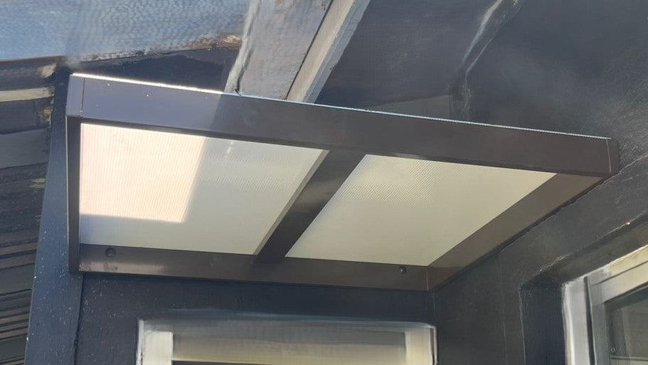 Ashwoodcreations - Pre-assembled Metal Multiwall Awning - 1m x2.4m