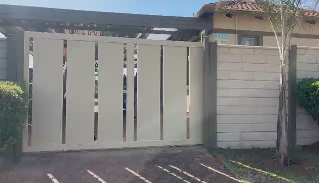Modern Vertical Slat Steel Sliding Gate