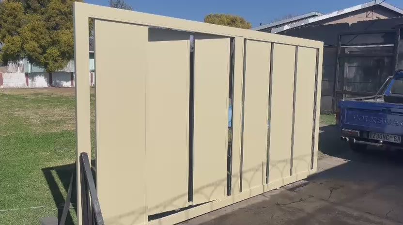 Modern Vertical Slat Steel Sliding Gate