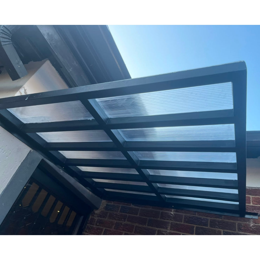 Ashwoodcreations - Pre-assembled Metal Multiwall Awning - 1m x2.1m