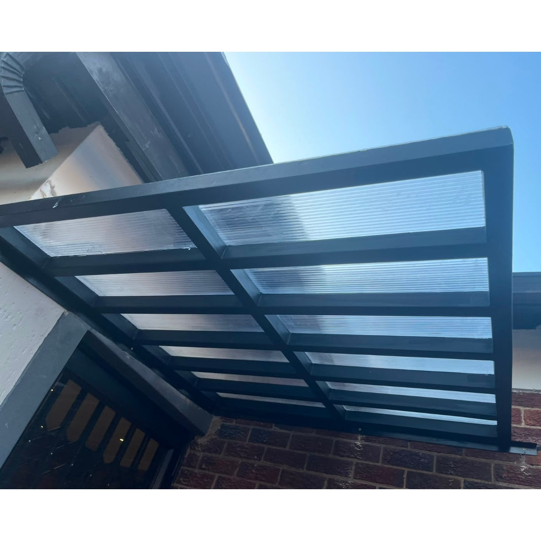 Ashwoodcreations - Pre-assembled Metal Multiwall Awning - 1m x2.1m