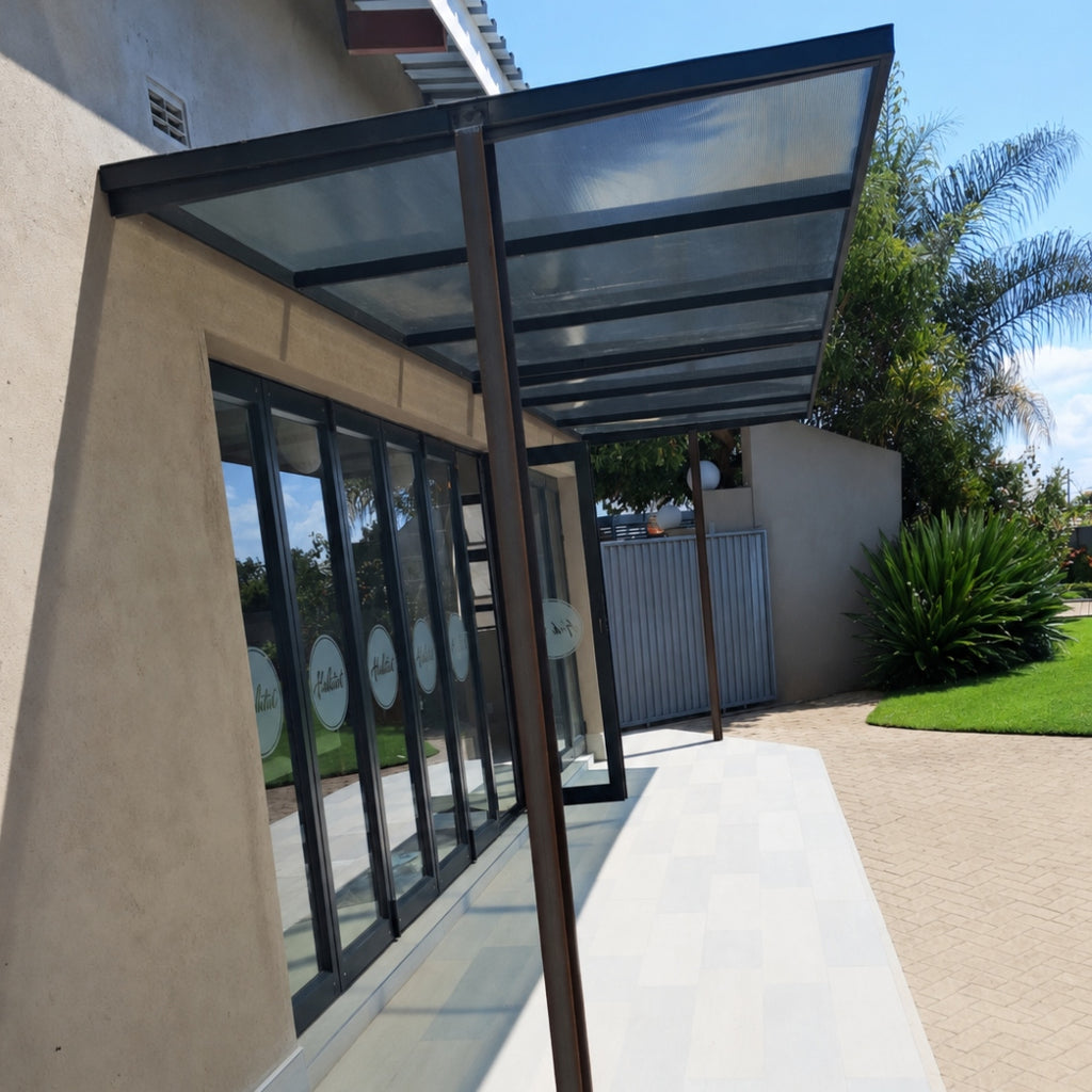 Ashwoodcreations - Pre-assembled Metal Multiwall Awning - 1m x2.4m